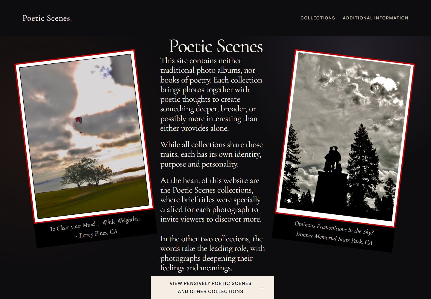 Poetic Scenes photography and poetic thoughts website