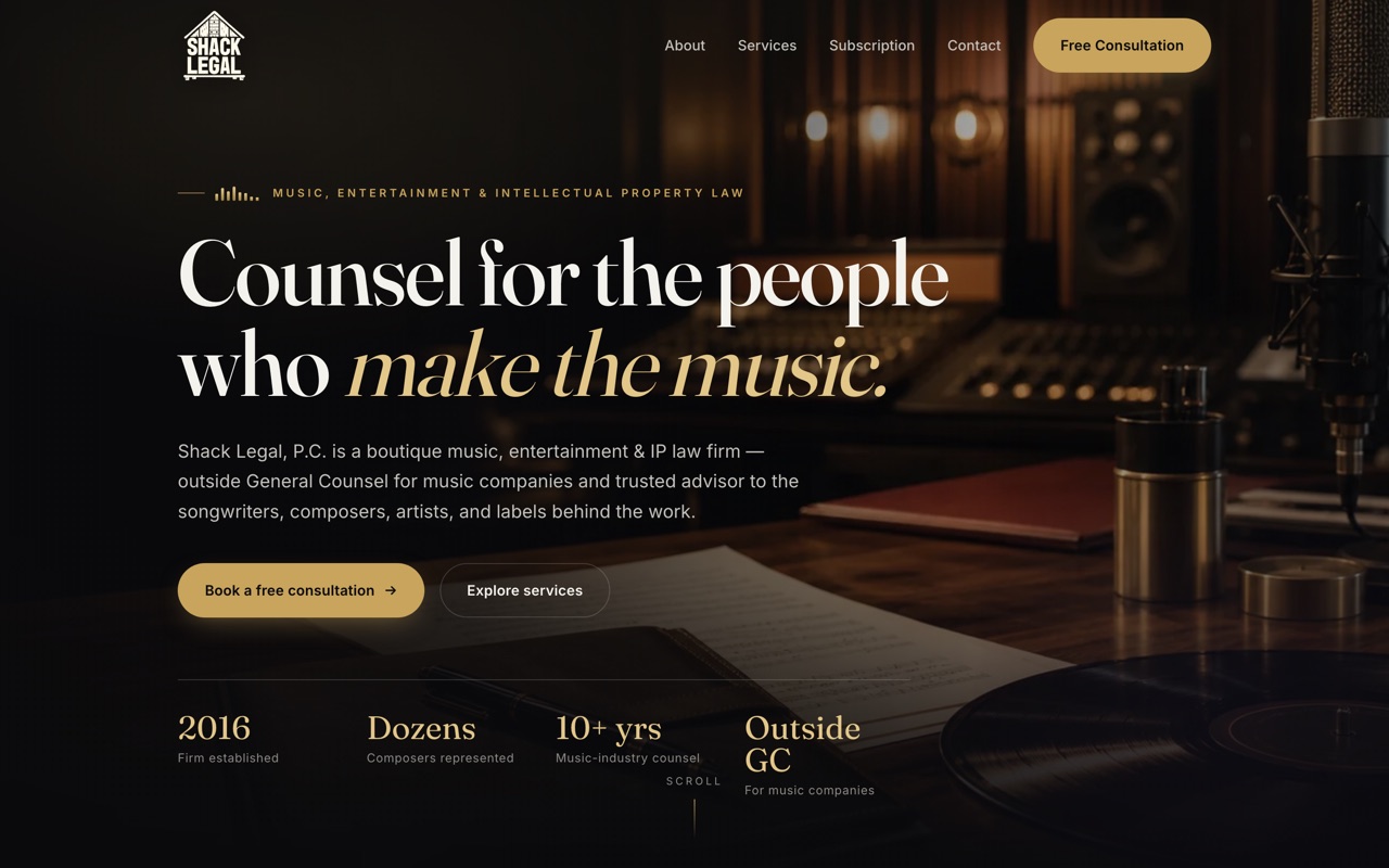 Shack Legal site